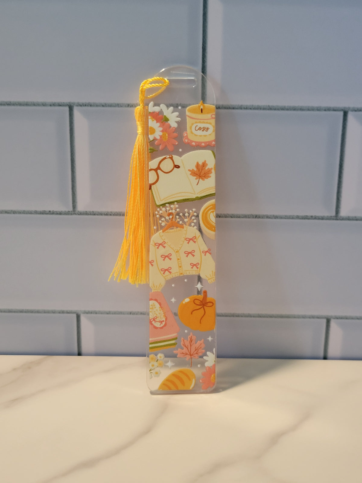 Cozy Fall Reading Bookmark
